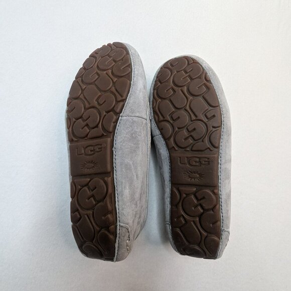 Ugg Ansley Light Grey Gray Shearling Lined Moccasin Shoe English & Arabic - Picture 5 of 14